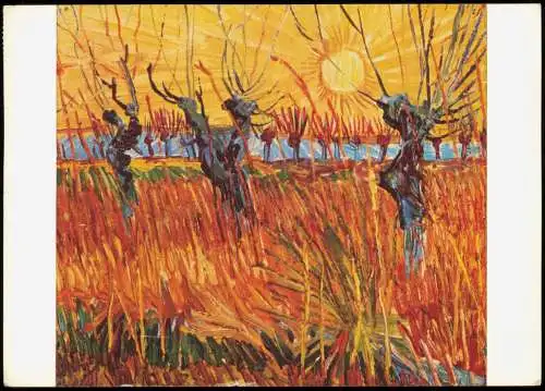Künstlerkarte: Gemälde Vincent van Gogh Weiden mit untergehender Sonne 1983