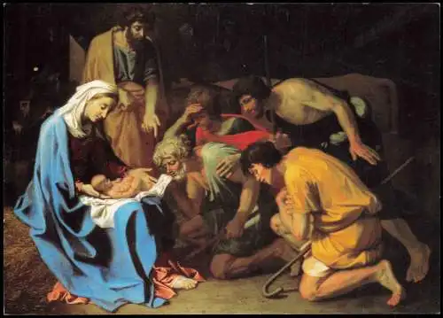 Künstlerkarte: Gemälde Poussin, Nicolas Anbetung der Hirten 1985