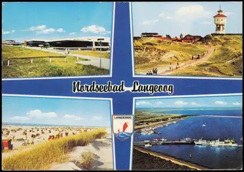 Ansichtskarte Langeoog 4 Bild Luftbild Leuchtturm 1978