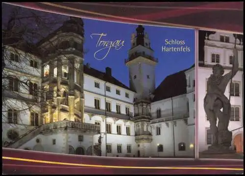Ansichtskarte Torgau Schloss Hartenfels bei Nacht 2012
