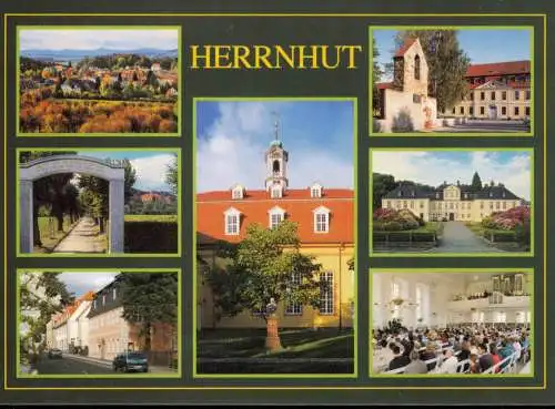 Ansichtskarte Herrnhut Kirchsaal, Glockenturm uvm Mehrbild 2002