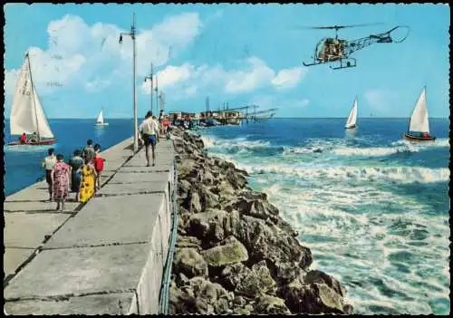 Cartolina Rimini Meeresturm Hubschrauber 1962