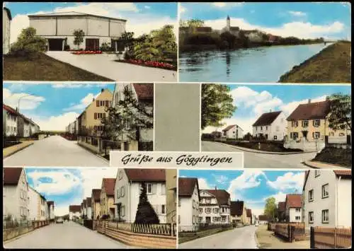 Gögglingen-Donaustetten Mehrbildkarte mit div. Ortsansichten u. Straßen 1965