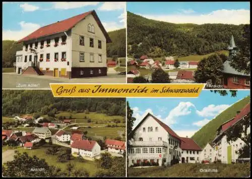 St. Blasien Mehrbildkarte GASTHAUS-PENSION Zum Adler Ortsteil IMMENEICH 1965