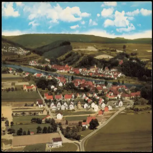 Ansichtskarte Würgassen Weser-Beverungen Luftaufnahme 1970