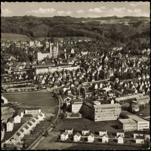 Ansichtskarte Freiburg im Breisgau Luftaufnahme mit Basilika St. Martin 1965
