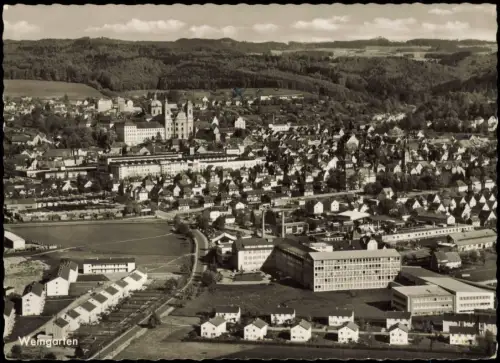 Ansichtskarte Freiburg im Breisgau Luftaufnahme mit Basilika St. Martin 1965
