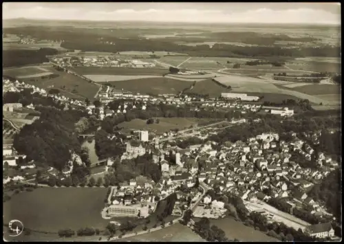 Ansichtskarte Sigmaringen Luftbild der Stadt mit Schloss 1964