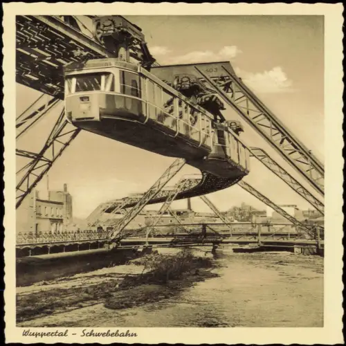 Ansichtskarte Wuppertal Schwebebahn 1950