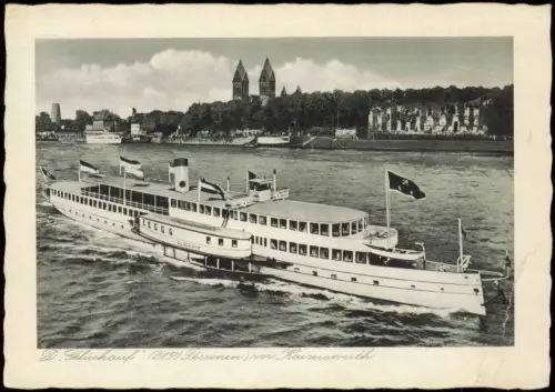 Kaiserswerth-Düsseldorf Dampfschiff Glückauf auf dem Rhein 1940