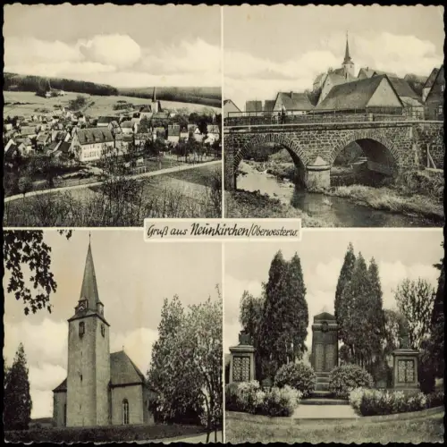 .Rheinland-Pfalz Neunkirchen Oberwesterwald (Mehrbild-AK Ortsansichten) 1955