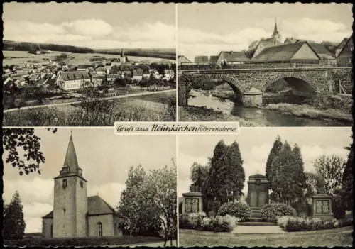 .Rheinland-Pfalz Neunkirchen Oberwesterwald (Mehrbild-AK Ortsansichten) 1955