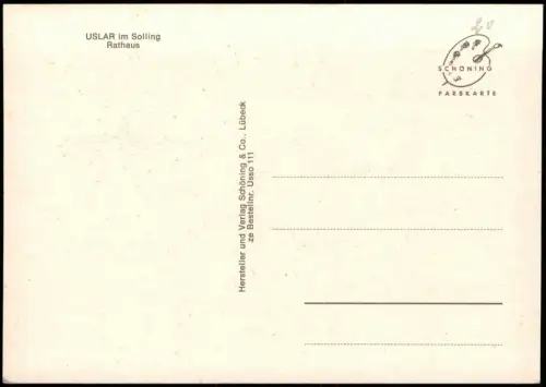 Ansichtskarte Uslar Partie am Rathaus 1965