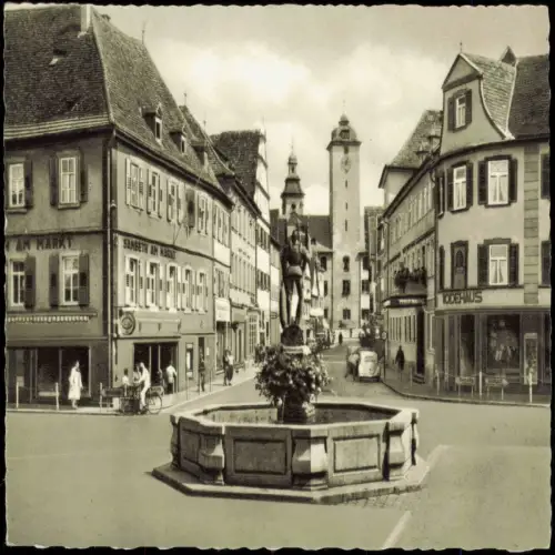Ansichtskarte Bad Mergentheim Burgstraße mit Deutschordensschloss 1939