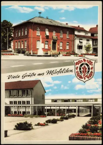 Mörfelden-Mörfelden-Walldorf Ortsansichten mit Rathaus und Schule 1973