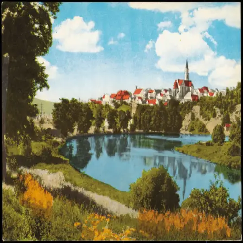 Ansichtskarte Nabburg Stadtansicht mit Kirche am Wasser 1975