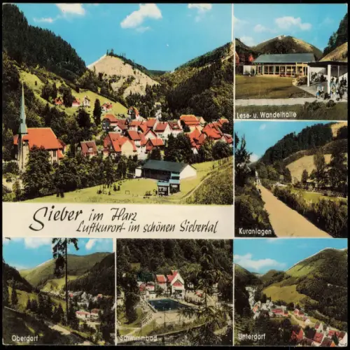 Ansichtskarte Sieber (Herzberg am Harz) Panoramablick und Ortsansichten 1968