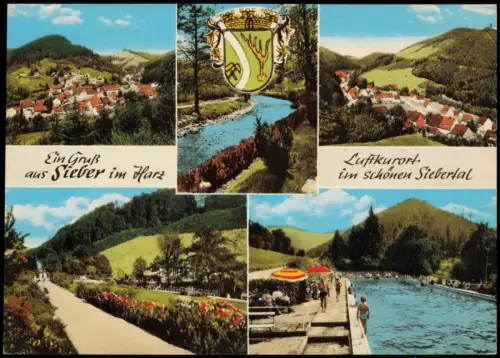 Sieber (Herzberg am Harz) Harz: Dorfansichten, Fluss und Freibad 1975
