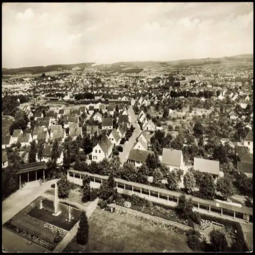 Ansichtskarte Bexbach Teilansicht mit Blumengarten 1966