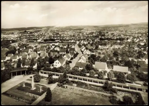 Ansichtskarte Bexbach Teilansicht mit Blumengarten 1966
