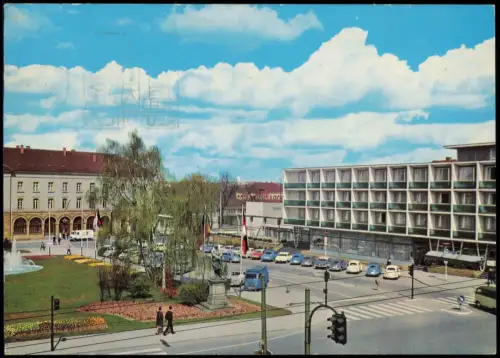 Ansichtskarte Reutlingen Friedrich-List-Platz mit Bahnhof und Parkhotel 1963