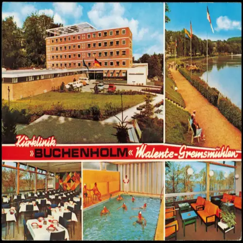 Bad Malente-Gremsmühlen-Malente Mehrbildkarte BUCHENHOLM Kur-Klinik 1976