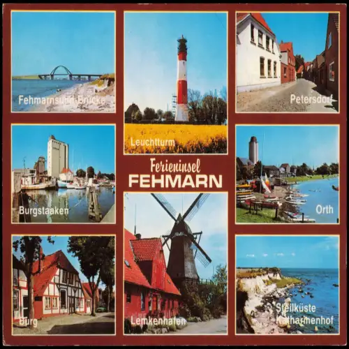 Fehmarn u.a. mit Leuchtturm Lemkenhafen Petersdorf Fehmarnsund Brucke 1986