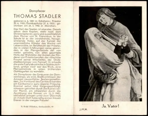 Dompfarrer Thomas Stadler Portrait Geistliche - Kirche Religion 1965