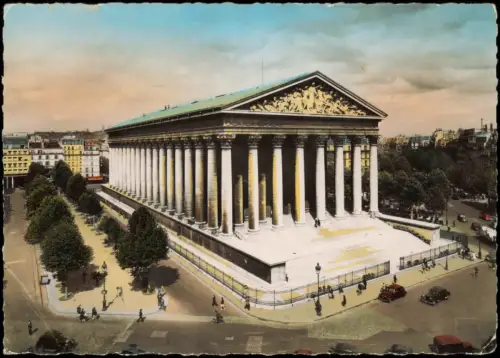 CPA Paris Église de la Madeleine Colorfotokarte 1953