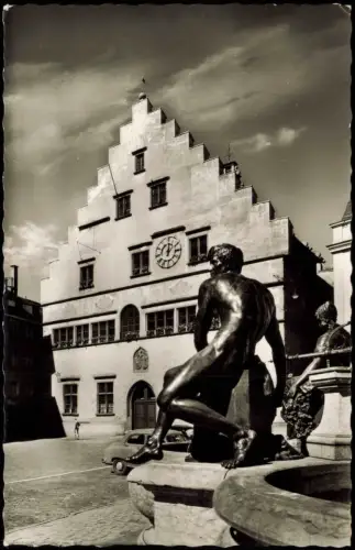 Ansichtskarte Lindau (Bodensee) Partie am Rathaus 1956