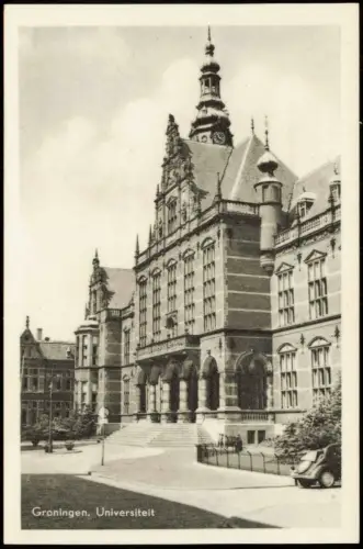Postkaart Groningen Universität Universiteit 1955