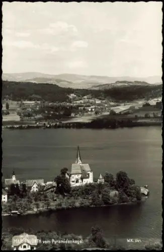 Maria Wörth Otok Panorama-Ansicht Blick vom Pyramidenkogel 1960