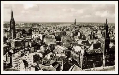 Ansichtskarte Hamburg Panorama-Ansicht, City Stadtansicht 1960
