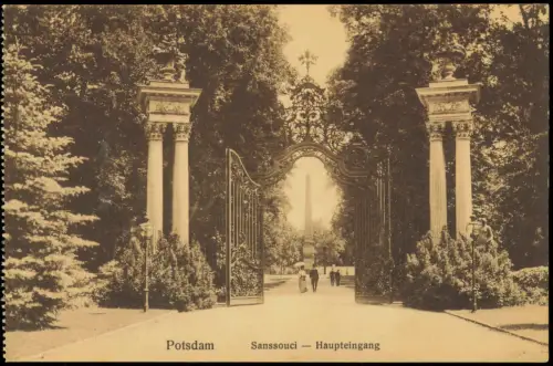 Ansichtskarte Potsdam Sanssouci Haupteingang Schloss Portal 1910