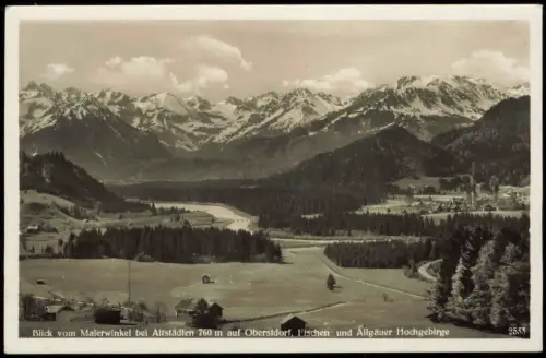 Oberstdorf (Allgäu) Umland-Ansicht Blick vom Malerwinkel bei Altstädten 1939