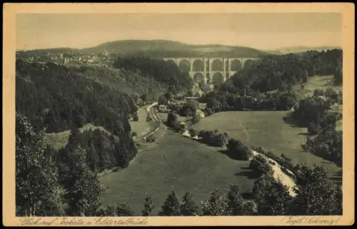 Ansichtskarte Jocketa Pöhl  Elstertalbrüche 1927   gelaufen mit Stempel ADORF