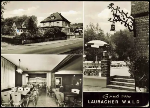 Ansichtskarte Laubach (Hessen) 3 Bild Gasthaus - Pension Laubacher Wald 1980