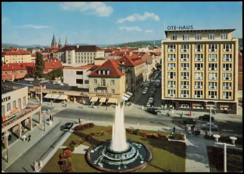 Ansichtskarte Kaiserslautern OTE-HAUS Fackelrondell 1968