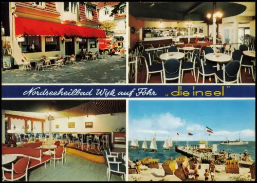 Ansichtskarte Wyk (Föhr) Promenaden-Café die insel mit Innenansicht 1979