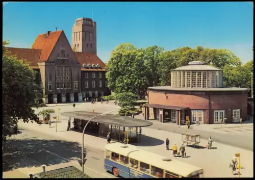 Ansichtskarte Delmenhorst Demost Markt, Rathaus und Markthalle 1976