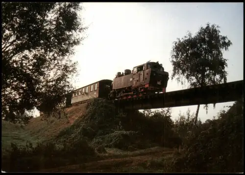 Ansichtskarte  Schmalspur-Dampflokomotive 99713 bei Oberdittmannsdorf 1971