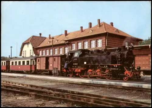 Ansichtskarte Kühlungsborn Bahnhof, Dampflokomotive 1980