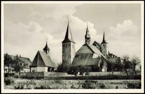 Rulle-Wallenhorst (Lk Osnabrück) Kloster, Kirche und Marienbrunnen 1959