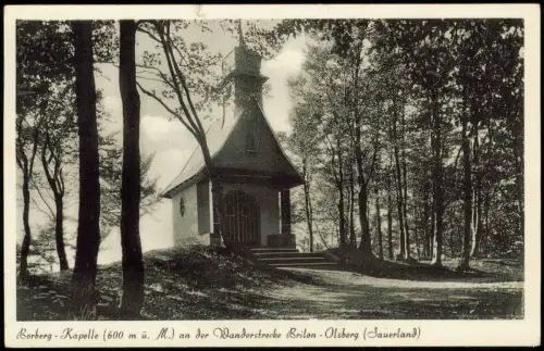 Ansichtskarte Brilon (Sauerland) Partie an der Borberg Kapelle 1954