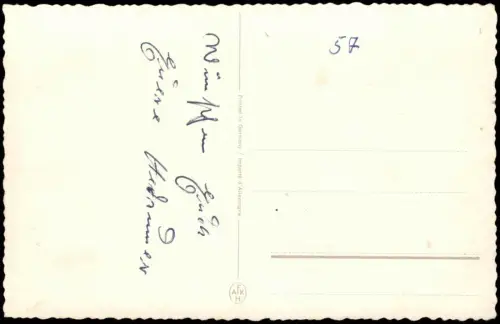 Ansichtskarte  Neujahr Sylvester New Year Reh im Winter vor Kirche 1957