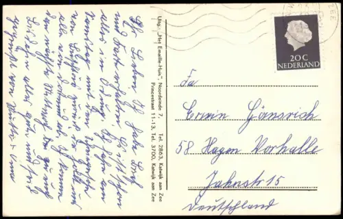 Postkaart Katwijk aan Zee Mehrbild karte Strand Kirche 1963