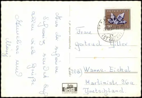 Ansichtskarte .Schweiz MB: Luzern Matterhorn Rheinfall uvm 1959
