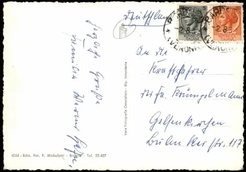 Cartolina Gargnano Villen, Stadt, Gardasee - Fotokarte 1958