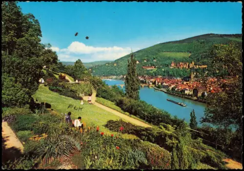 Ansichtskarte Heidelberg Blick vom Philosophenweg 1968