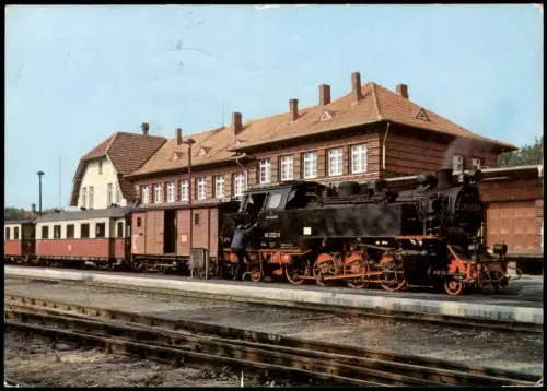 Ansichtskarte Kühlungsborn Bahnhof, Dampflokomotive 1985